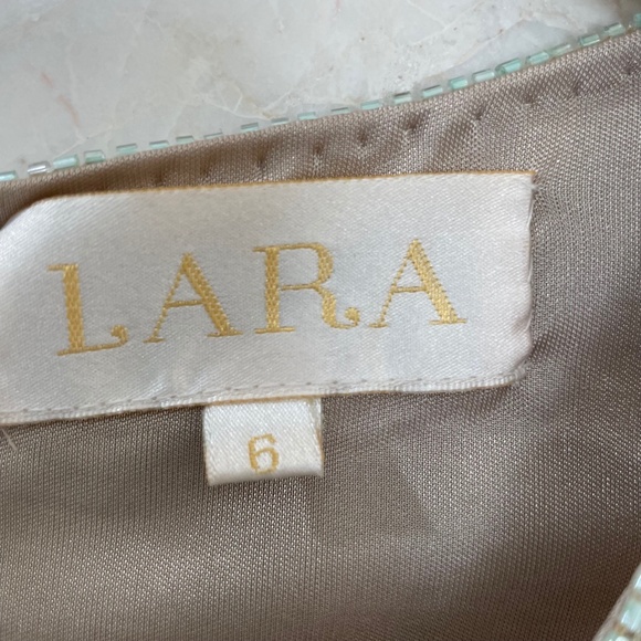 LARA {6} Dress Nude Teal Beaded Cocktail Dress Long-Sleeved - Picture 2 of 16